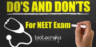 Do's & Don'ts For NEET Exam