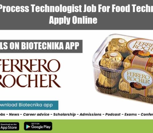 Ferrero Process Technologist Job