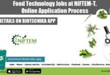 Food Technology Jobs at NIFTEM-T, Online Application Process Food Technology Jobs