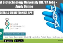 Gujarat Biotechnology University JRF/PA Jobs – Apply Online GBU Jobs Openings 2022