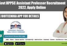 Govt HPPSC Assistant Professor Recruitment 2022, Apply Online Govt HPPSC Assistant Professor