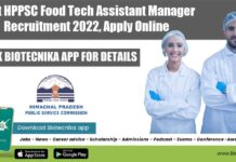 Govt HPPSC Food Tech Assistant Manager Recruitment 2022, Apply Online Govt HPPSC Food Tech