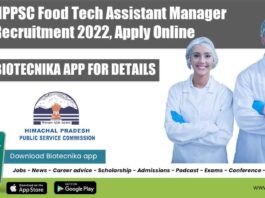 Govt HPPSC Food Tech Assistant Manager Recruitment 2022, Apply Online Govt HPPSC Food Tech