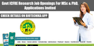 Govt ICFRE Research Job