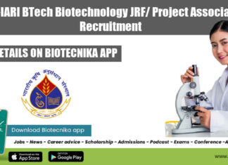 ICAR-IARI BTech Biotechnology JRF