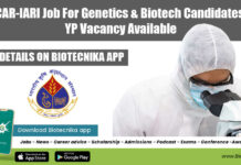 ICAR-IARI Job For Genetics & Biotech Candidates – YP Vacancy Available ICAR-IARI Job For Genetics