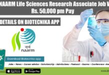 ICAR-NAARM Life Sciences Research Associate Job With Rs. 50,000 pm Pay ICAR-NAARM Life Sciences Research