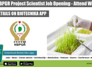 ICAR-NBPGR Project Scientist Job