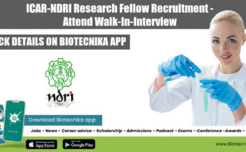 ICAR-NDRI Research Fellow Recruitmentt