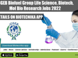 ICGEB Research Vacancies 2022