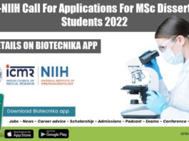 ICMR-NIIH MSc Dissertation 2022