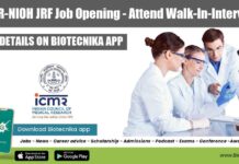 ICMR-NIOH JRF Job Opening – Attend Walk-In-Interview ICMR-NIOH JRF Job Opening