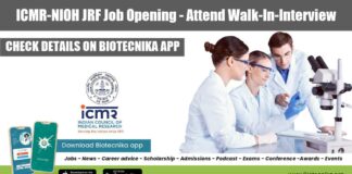 ICMR-NIOH JRF Job Opening