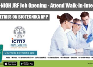 ICMR-NIOH JRF Job Opening