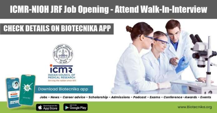 ICMR-NIOH JRF Job Opening
