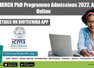 ICMR-NIRRCH PhD Admissions 2022