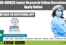 ICMR-NIRRCH Junior Research Fellow Recruitment, Apply Online ICMR-NIRRCH Research Post