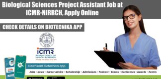ICMR-NIRRCH Vacancy For Project
