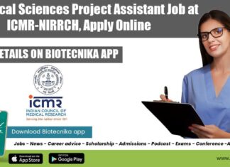 ICMR-NIRRCH Vacancy For Project