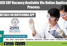 NIRRCH SRF Vacancy Available Via Online Application Process ICMR-NIRRCH Vacancy For SRF