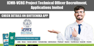 ICMR-VCRC Project Technical Officer