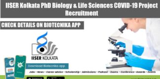 IISER Kolkata PhD Biology