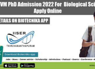 IISER-TVM PhD Admission 2022