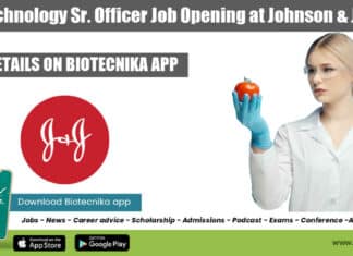 J&J Food Tech Job