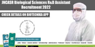 JNCASR Biological Sciences R&D