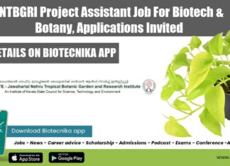 JNTBGRI Project Jobs 2022