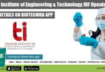 Thapar Institute of Engineering & Technology JRF Opening 2022 JRF Vacancy at Thapar