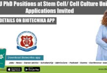 KGMU PhD Positions at Stem Cell/ Cell Culture Unit, Applications Invited KGMU PhD Positions