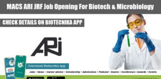 MACS ARI JRF Job