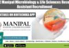 MAHE Manipal Microbiology & Life Sciences Research Assistant Recruitment MAHE Manipal Vacancy 2022