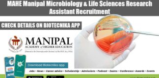 MAHE Manipal Vacancy 2022