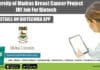 University of Madras Breast Cancer Project JRF Job For Biotech Madras University JRF Post