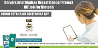 Madras University JRF Post