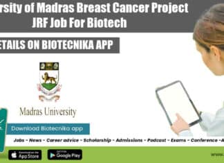 Madras University JRF Post