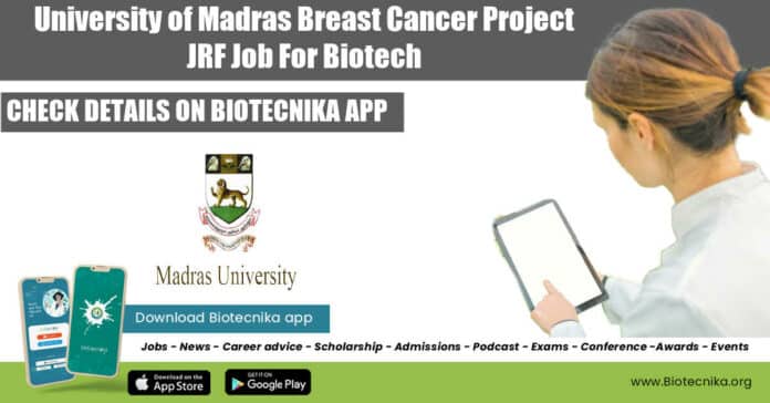 Madras University JRF Post