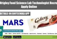 Mars Wrigley Food Science Lab Technologist Recruitment, Apply Online Mars Wrigley Food Science
