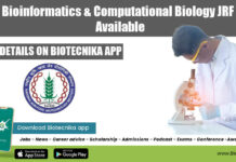 NABI Bioinformatics & Computational Biology JRF Posts Available NABI Bioinformatics JRF Job