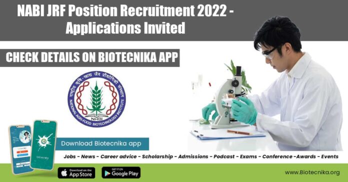NABI JRF Position Recruitment