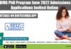 NIBMG PhD Program June 2022 Admissions – Applications Invited Online NIBMG PhD Admission 2022