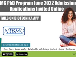 NIBMG PhD Admission 2022
