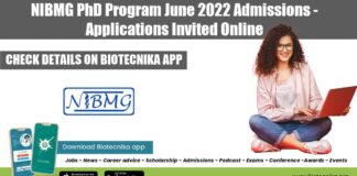 NIBMG PhD Admission 2022