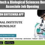 NII Biotech & Biological Sciences Research Associate Job Opening NII PhD Vacancy Available