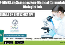 ICMR-NIMR Life Sciences Non-Medical Computational Biologist Job NIMR Life Sciences Job