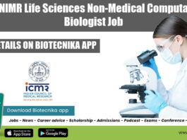 NIMR Life Sciences Job