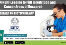 ICMR-NIN JRF Leading to PhD in Nutrition and Cancer Areas of Research NIN Fellowship Jobs 2022