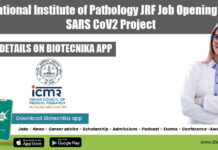 National Institute of Pathology JRF Job Opening In SARS CoV2 Project NIP JRF Vacancy 2022